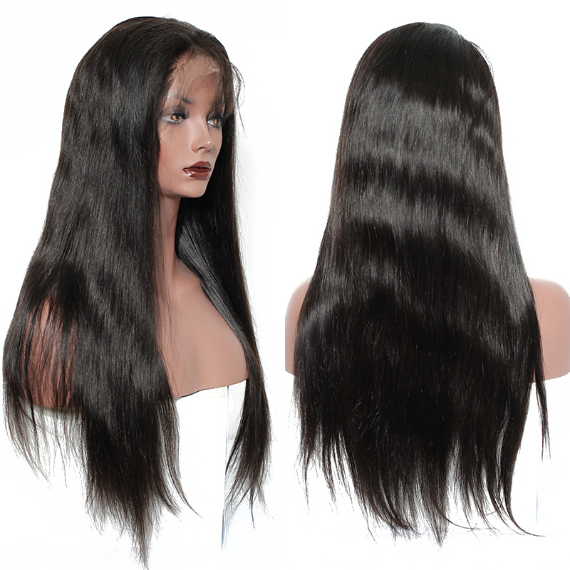 hd transparent 250% Density Silky Straight Lace Front Human Hair Wigs Brazilian Remy DIVA1 Pre Plucked Bleached Knots Wig
