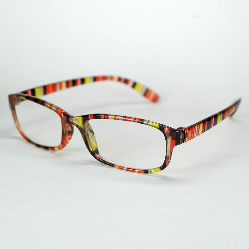 TheCheap Comfortable Reading Glasses Simple Colorful Stripe Plastic Frame With Power Lenses Hyperopia Eyeglasses 7 Colors Mixed Wholesale