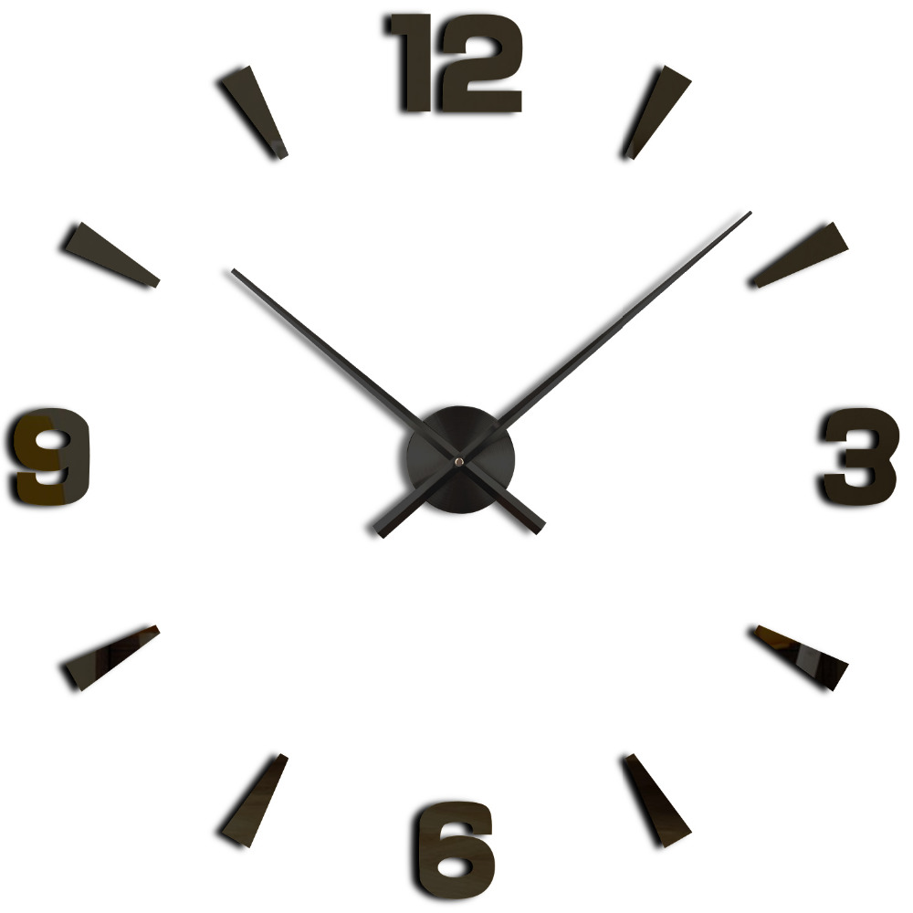 Wholesale-New Arrival Wall Clocks Modern Style Wall Watch Sticker Acrylic 3D DIY Clock Home Decor Wall Sticker Living Room Decorative
