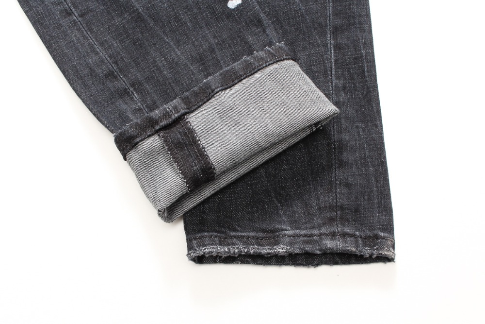 TOP Men's new Biker Oil Printed Jeans Classic Mens Fashion High Quality Skinny Patchwork Denim for d2Jeans man1467