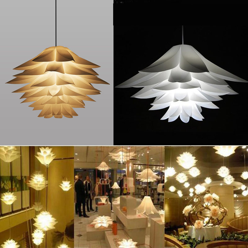 DIY Lampe Shades Lotus Chandelier IQ Puzzle Décor Art Pendentif Lumière Blanc Couleur Home
