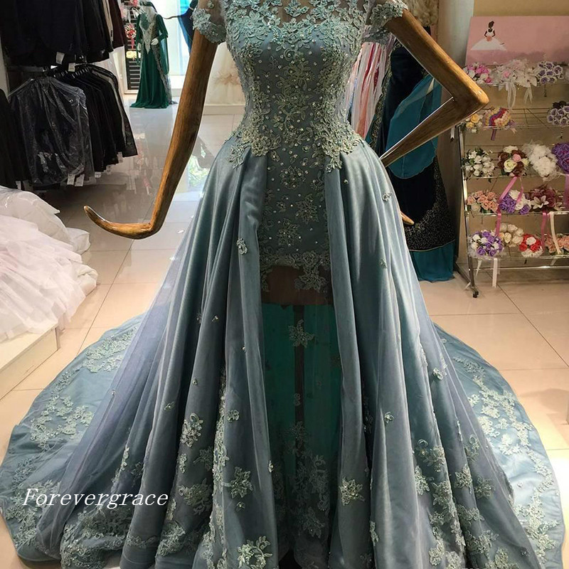 Sexy Overskirt Celebrity Prom Dress A-Line Short Sleeves Lace Appliques Long Sweep Train Party Gown Custom Made Plus Size, Fuchsia
Sexy Overskirt Celebrity Prom Dress A-Line Short Sleeves Lace Appliques Long Sweep Train Party Gown Custom Made Plus Size, Fuchsia