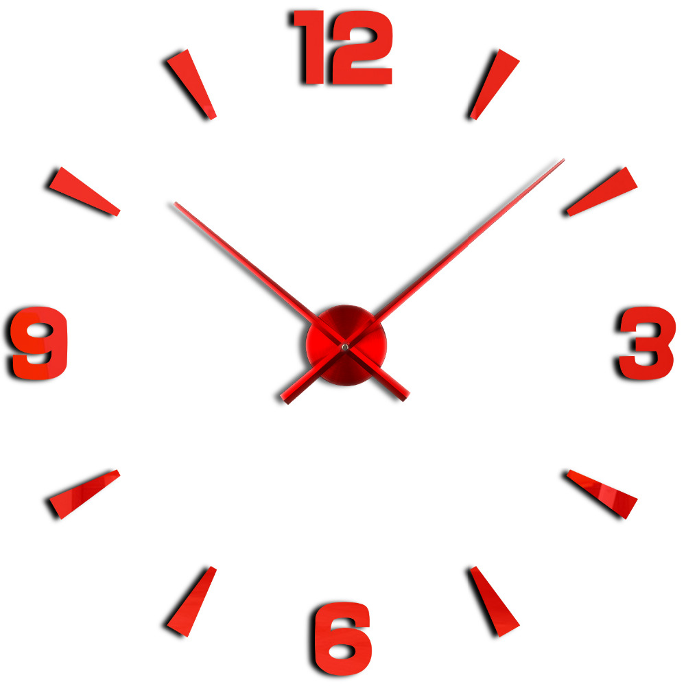 Wholesale-New Arrival Wall Clocks Modern Style Wall Watch Sticker Acrylic 3D DIY Clock Home Decor Wall Sticker Living Room Decorative