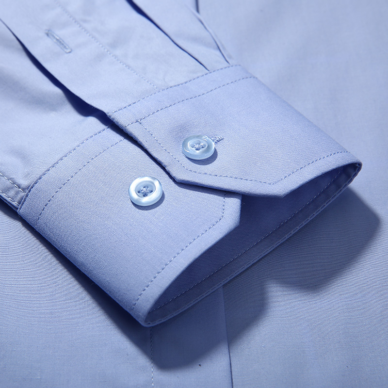 Wholesale- Spring&Autumn High Quality Men's Square Collar Dress Shirts Formal Shirts For Men Solid Color Classic Styles Work Wear