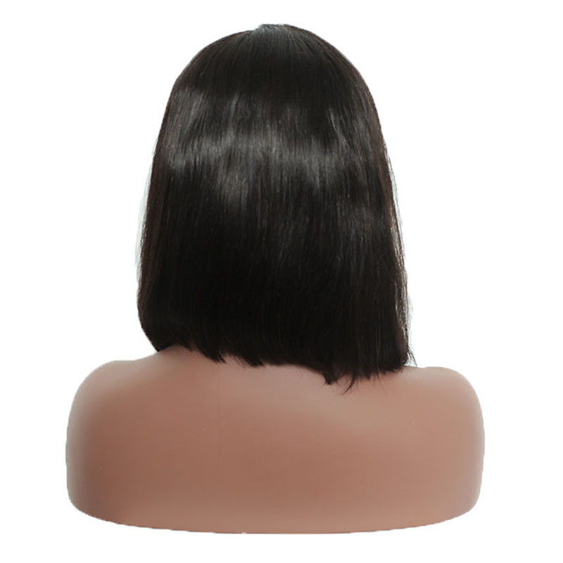 DIVA1 Blunt Cut Bob full lace human hair Wig 10inch Virgin brazilian closure bobs Laces Front Wigs for black women 150% density