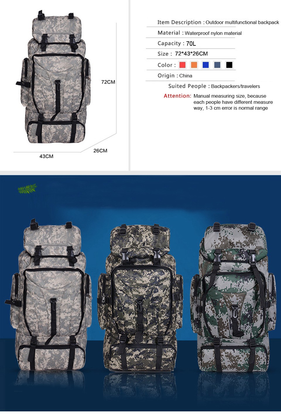 Yuetor 70L Men Camp… - image