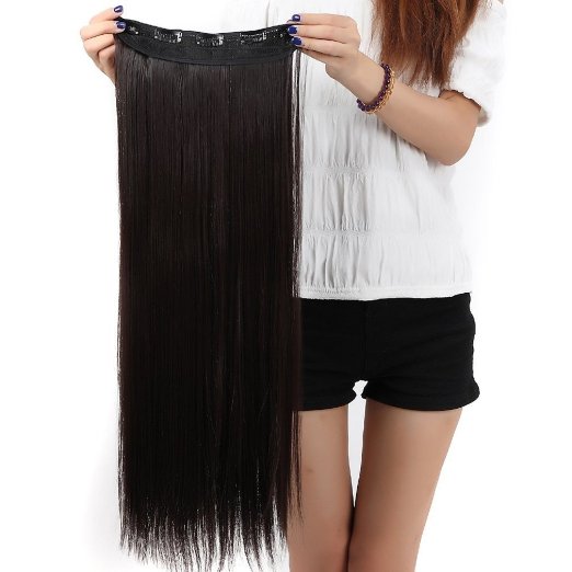 110g/pcs Salon 5Clips On One Hair piece Real Human Hair Remy Clip In Hair Extensions