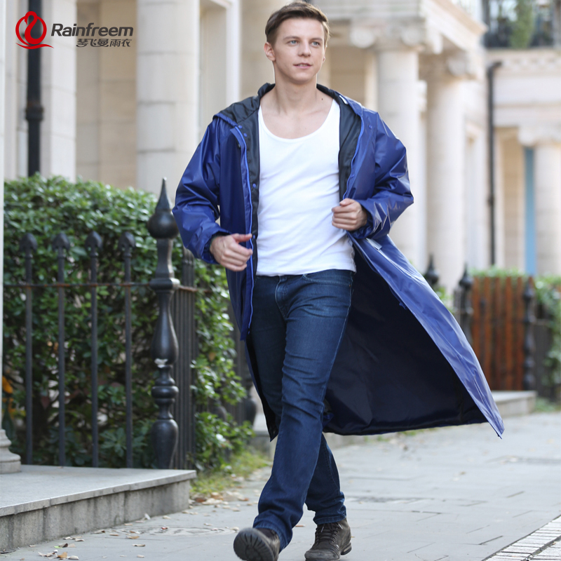 Rainfreem Waterproof Men Raincoat Fashion Rain Jacket Poncho Plus Size S-6XL Fishing Rainwear Motorcycle Hooded Rain Gear