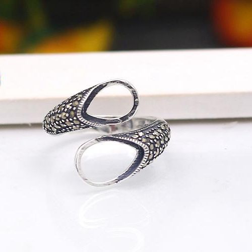 8x12mm & 7x10mm Pear Cabochon Semi Mount Ring 925 Sterling Silver Art Deco Fine Silver Jewelry Setting