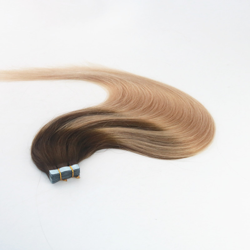 Balayage Color #4#18 Top Grade High Quality Hot Selling Virgin Remy Hair Straight Seamless Human Hair PU Tape Hair Extension 100G Per Bundle