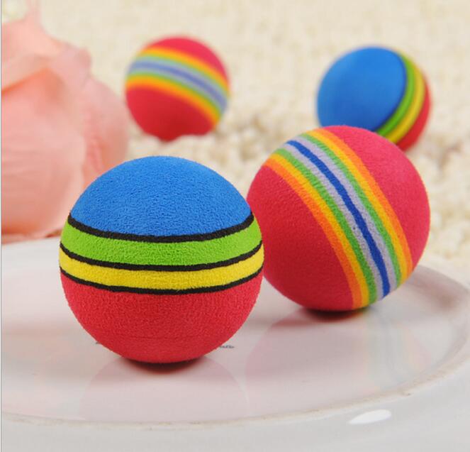 Baby Puppy Dog And Chew Q Rainbow Ball Toys For Cat Pet Products JIA603
