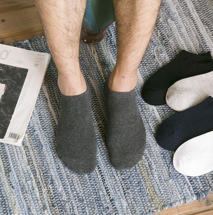 High quality Summer shallow mouth Men's Socks invisible cotton sports solid color bean sock NW037
