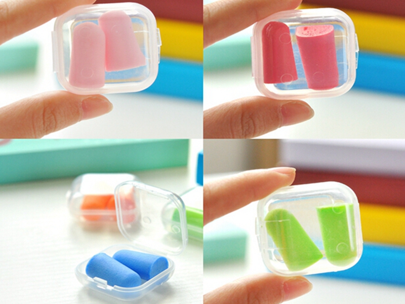 50Paris/lot Free Shipping bullet shape Foam Sponge Earplug Ear Plug Keeper Protector Travel Sleep Noise Reducer