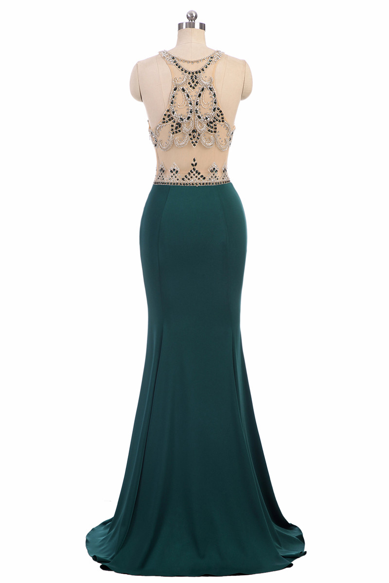 2020 Sexy Crystal Mermaid Formal Evening Dresses With Beading Sequined Chiffon Floor-Length Plus Size Prom Party Celebrity Gowns BE02