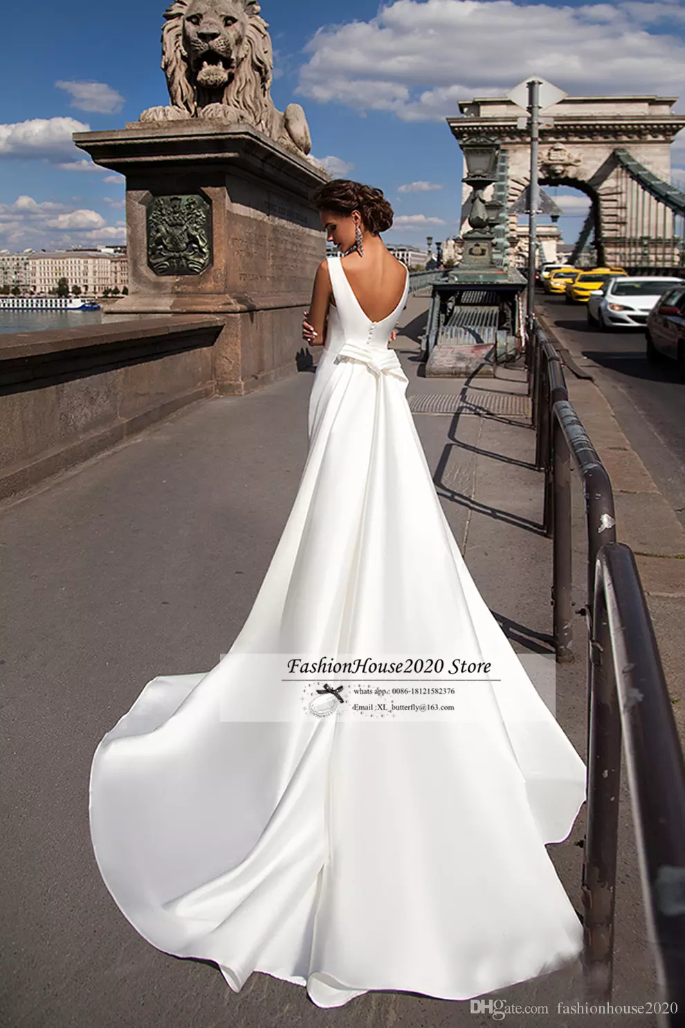 elegant mermaid wedding dresses bateau neck backless bride gowns with detachable train vestido de novia beach wedding dress custom made
