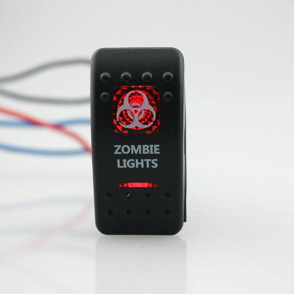 Guaranteed 100% IZTOSS Zombie Light 12V SPST Rocker Switch Car Van Dash Boat Marine LED ON-OFF illuminated Free Shipping