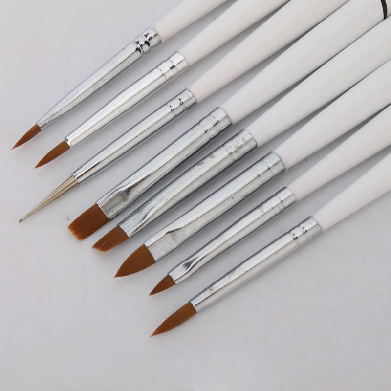 Helpful 8PCS Nail Art Brush Dotting Painting Pen Set Acrylic Drawing Liner Tool #T509