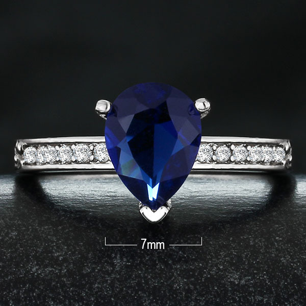 Fashion Blue Stone Ring Butterfly Accessories 925 Sterling Silver Rings For Women ( RI101029) 17401