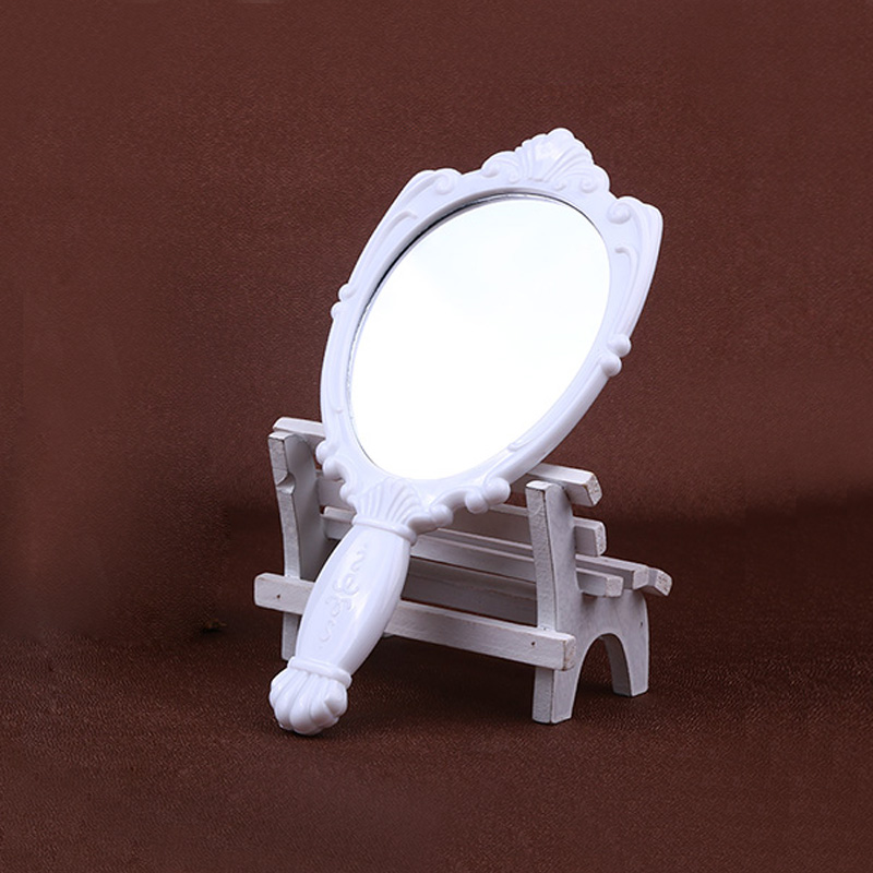 Vintage Rose Cosmetic Mirror Plastic Makeup Mirror Gift Cute Girl Hand Make Up Black,White,Pink,Hot PinK,Red and Purple FREE SHIPPING#MD18