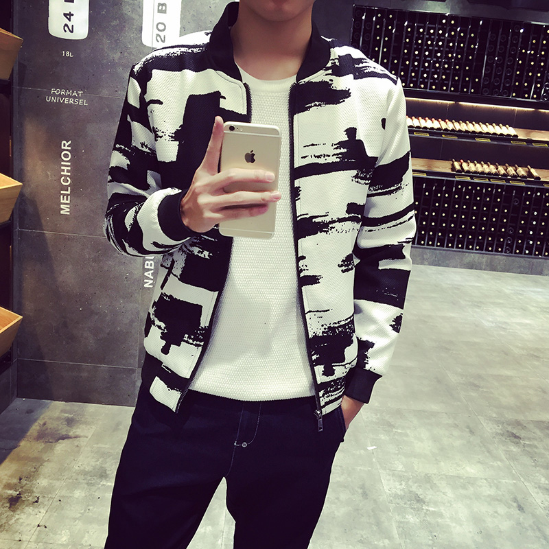 Wholesale- New 2016 spring fashion color block baseball uniform slim fit jacket men veste homme men's clothing plus size m-5xl /JK6