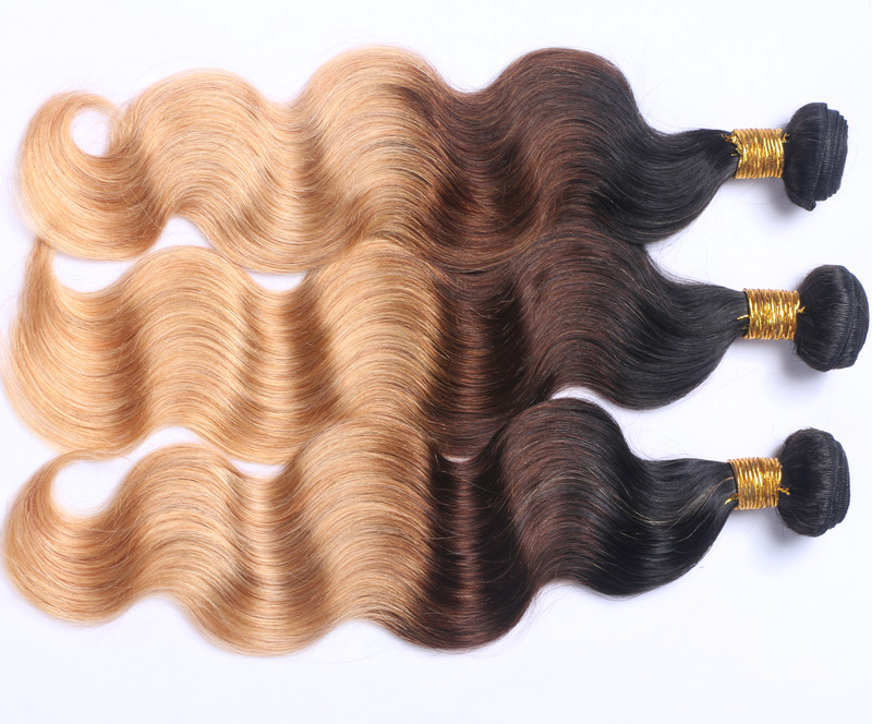 Wholesale Price High Quality Color 1B/4/27 Virgin Hair Weaves Brazilian Body Wave Human Hair Extensions Remy Hair Bundles