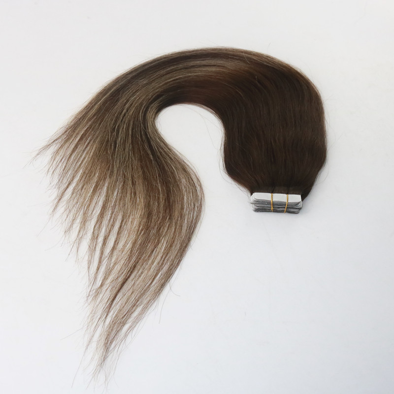Balayage Color #3 #24 #3 High Quality Virgin Remy Hair Straight Seamless Hair Extension PU Tape Hair 100G Per Bundle