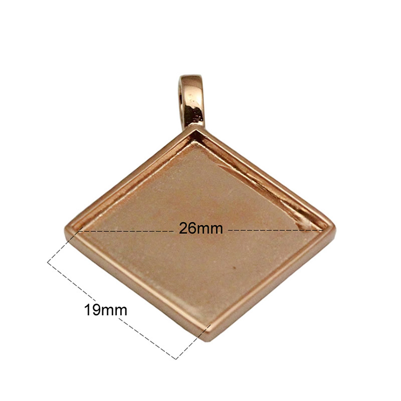 Beadsnice rhombus pendant tray 925 sterling silver cabochon bezel setting handmade necklace pendant new arrive DIY gift ID 33828