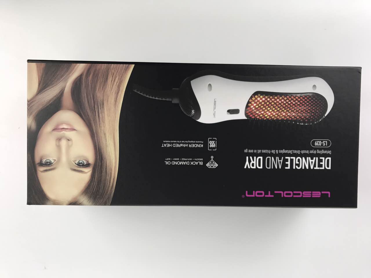 Detangle & Dry IR Infrared Hair Brush Heat Styling Tools Detangling Dryer Brushes Thermostat For Beauty & Hair Style Maker Hair by DHL