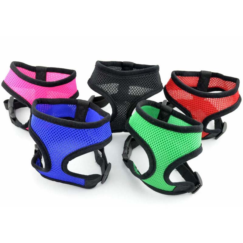 10pcs/lot Nylon Mesh Breathable Pet Dog Harness Mixed colors Pet Vest Harness with black edge