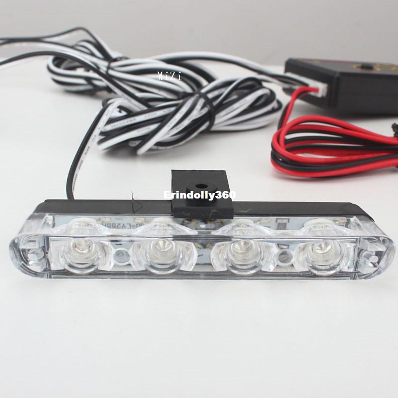4x4LED DC 12V Strobe Warning light Police light Car Truck Light Flashing Firemen Lights Ambulance White Yellow Red Blue7536215