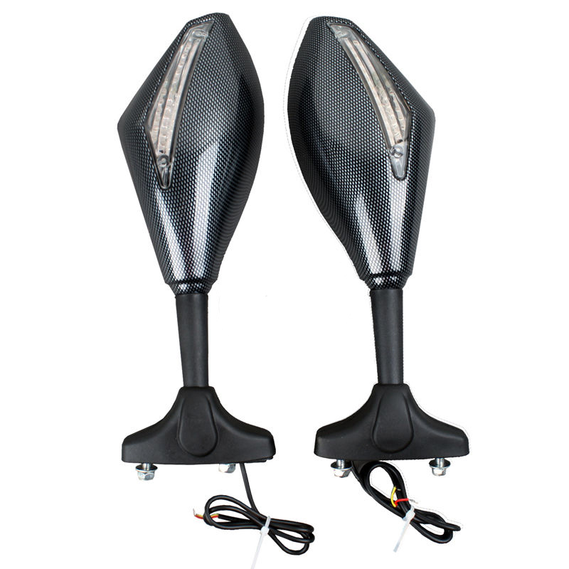 New Turn Signal Integrated Racing Sport Mirrors For Yamaha R1 R6 FZ Motorcycle GSXR 600 750 20012005 20092012 GSXR 1000 200120