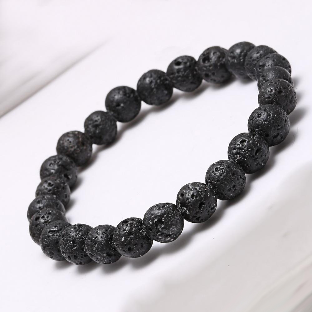 Handmade Diffuser Jewelry Anti-fatigue Lava Natural Stone Charms Bracelets Volcanic Rock Charm Bracelets Prayer Beads Bracelet