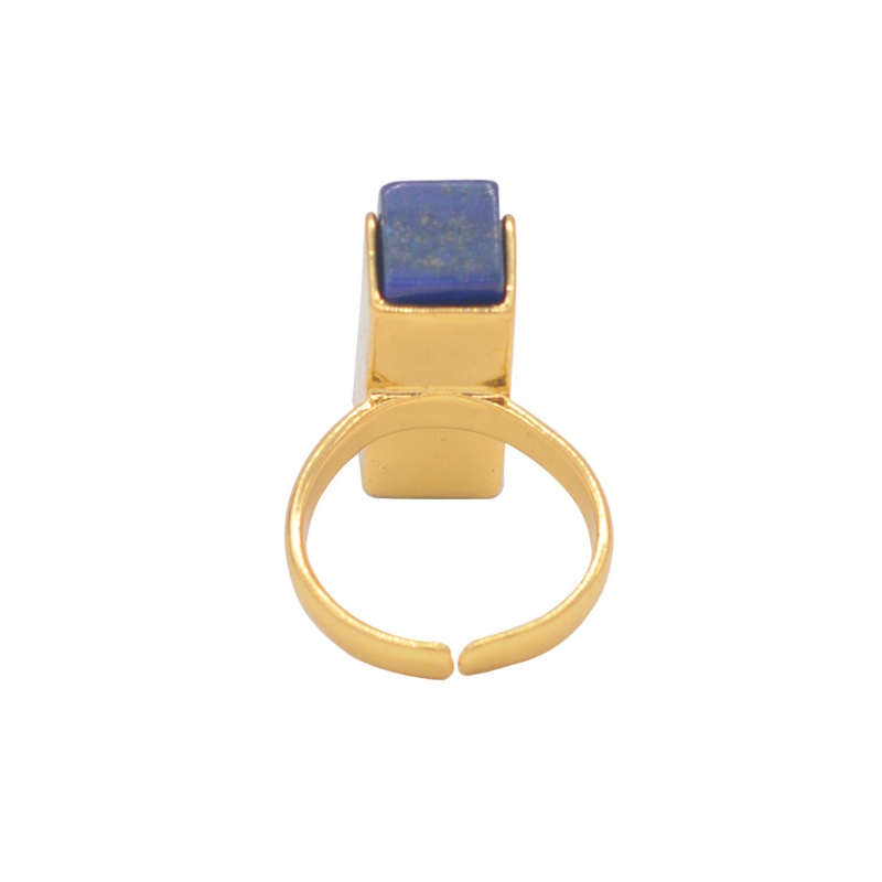 2017 Top Quality Fashion Jewelry Stainless Steel Lapis Lazuli Natural Stone Ring For Men Birthday Gift wholesale