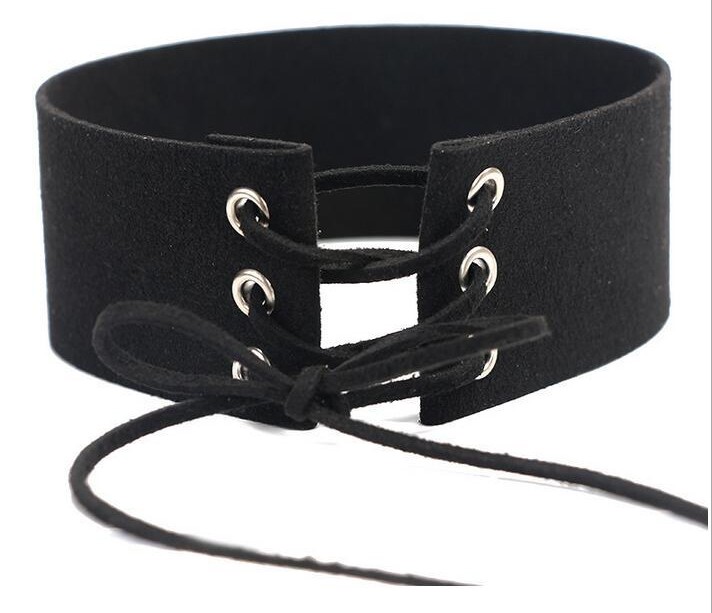 New Fashion Black Leather Cord Tie Chokers Necklace Women Wide Bib Collar Gothic Necklaces Chunky Statement Jewelry LX
New Fashion Black Leather Cord Tie Chokers Necklace Women Wide Bib Collar Gothic Necklaces Chunky Statement Jewelry LX
