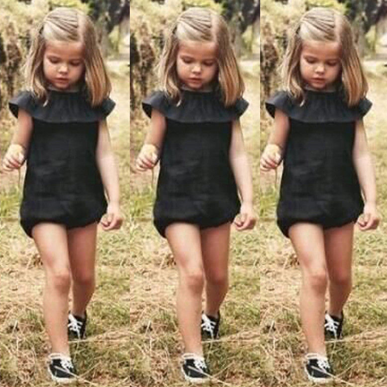 Wholesale- Fashion Casual Baby Girls Kids Clothes Romper Playsuit Jumpersuit Outfit Sunsuit