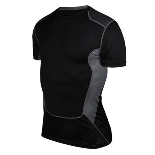 Wholesale- Men's Compression Tight Shirts Base Layer Fitness Workout Tops S-XXL