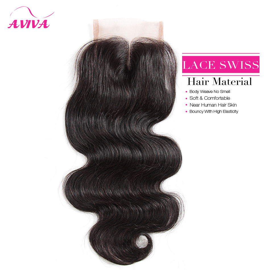 Cambodian Body Wave Virgin Hair Lace Closure Free/Middle/3 Part Cambodian Human Hair Closures Size 4x4 Inch Top Lace Closures Natural Black