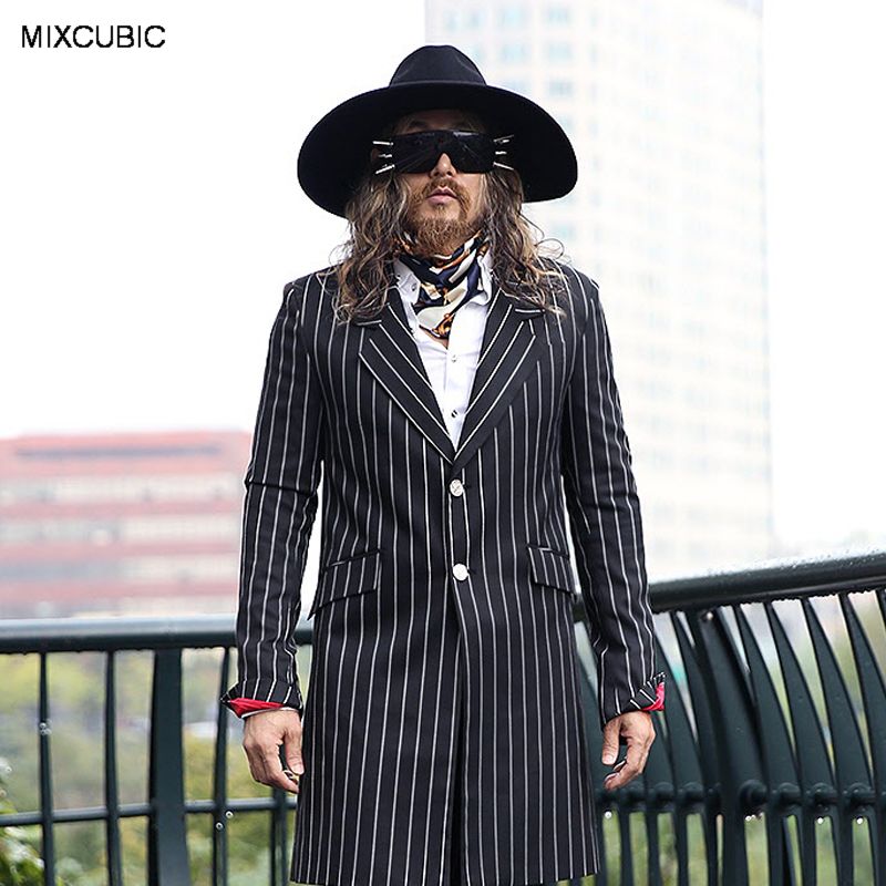 Wholesale- MIXCUBIC Autumn England style dark rock gentleman temperament striped suit men long section casual Slim fit suit for men -XXL, Black
Wholesale- MIXCUBIC Autumn England style dark rock gentleman temperament striped suit men long section casual Slim fit suit for men -XXL, Black