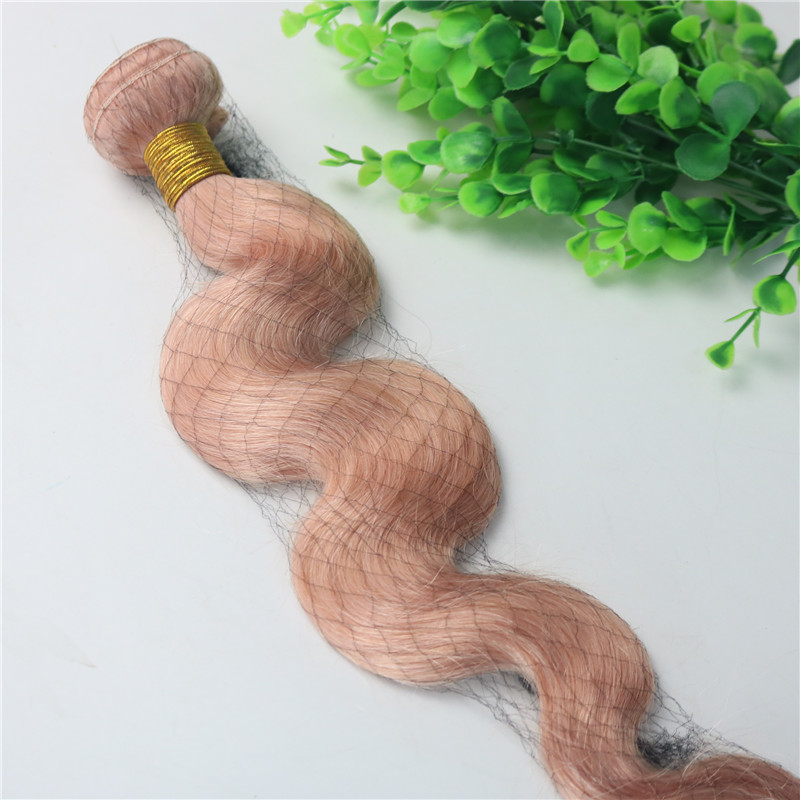 Hot Pink Colorful Human Hair Bundles Rose Gold Brazilian Body Wave Remy Pink Hair Bundles For Summer Wholesale