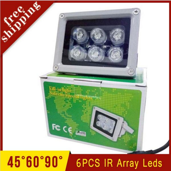 Waterproof Surveillance Camera 6 Infrared Array led IR illuminator Night Vision Fill Light Free Shipping