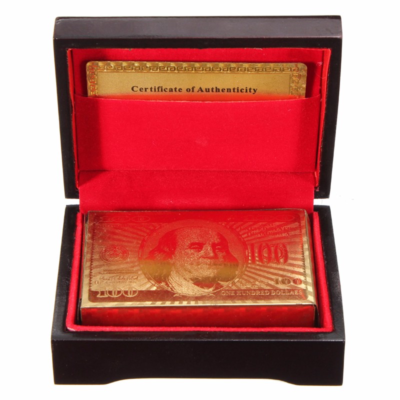 Original Waterproof Luxury 24K Gold Foil Plated Poker Premium Matte Plastic Board Games Playing Cards For Gift Collection