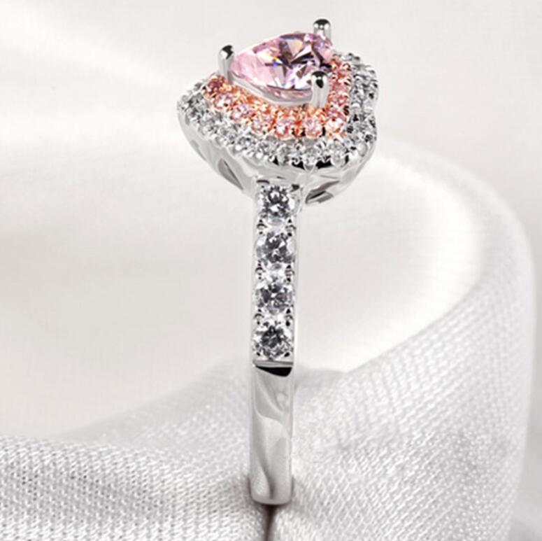 Sterg Sier Pink Sapphire Heart Ring: Handmade Wedding Jewelry Gift 83c4