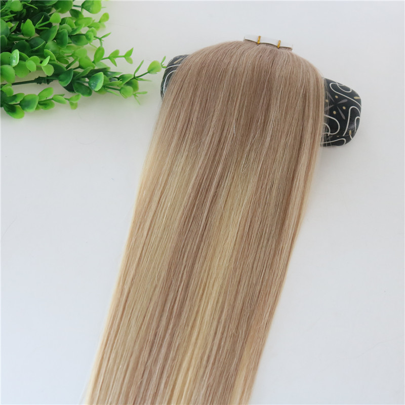 #18 #613 Balayage Ombre Color Ash Blonde Fading to Golden Blonde Brazilian Human Remy Hair Glue Skin Weft 40pcs Tape In Hair Extensions