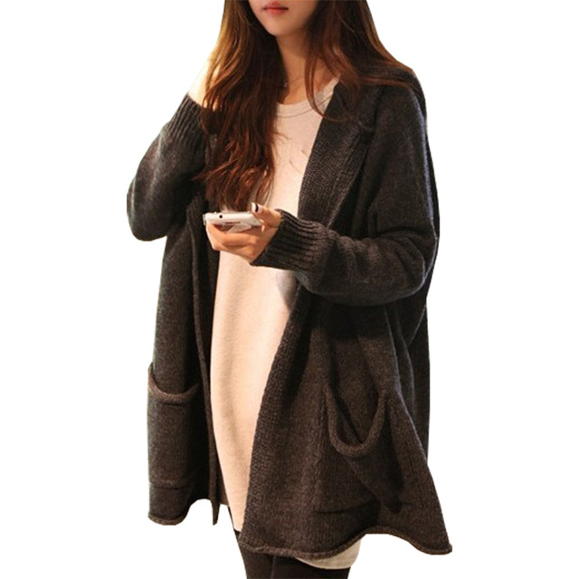 Wholesale-Spring Autumn long sweater women Korean jumper loose big yards leisure hooded cardigan sweaters coat clothing vestidos LXJ341, Dark grey
Wholesale-Spring Autumn long sweater women Korean jumper loose big yards leisure hooded cardigan sweaters coat clothing vestidos LXJ341, Dark grey