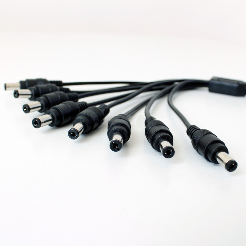 High Speed 8-Way 1 Female to 8 Male CCTV Power Splitter Cable Hub for Camera DVR Security Kit video cctv accessories