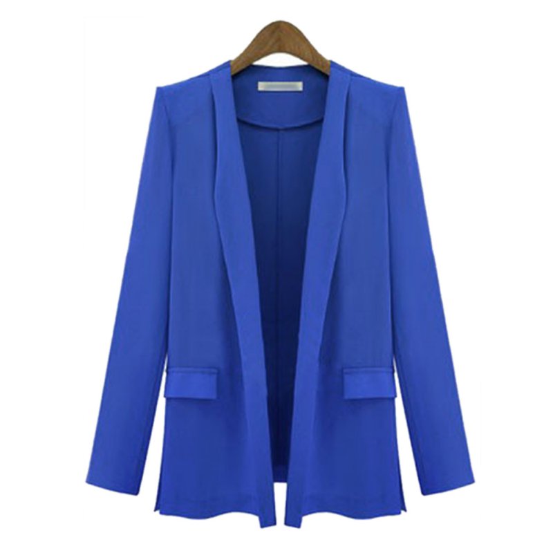 Women Blazer Lapel OL Career Long Suits Blazers Jacket Coats Outwears S-XL