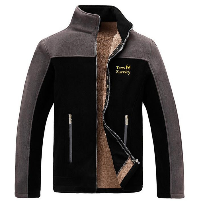 High quality thicken fleece jacket man autumn and winter thicken polar fleece linner thermal coats cashmere cardigan M-2XL