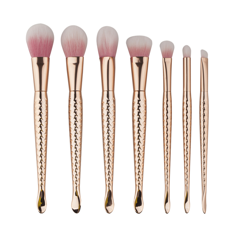 7pcs/set Mermaid Makeup Brushes Kit Soft Hair Bristles Eyebrow Eyeliner Blush Cosmetic Concealer Brushes Cosmetic Beauty Tools DHL Ship