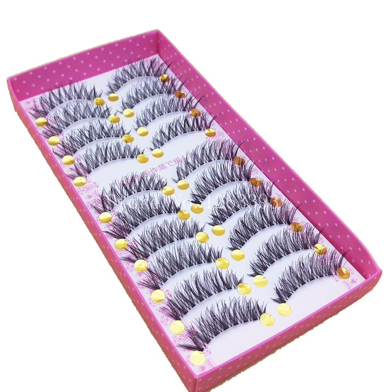 New Makeup False Eyelashes Eyelash 1 Box 10 Pairs Of False Eyelashes Naturally Thick Stage Cross False Eyelashes Smoky Makeup