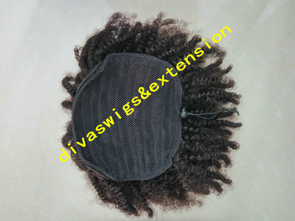 160g Natural hair puff, afro kinky curly drawstring human hair ponytails clip in virgin brazilian hair ponytail extension 14inch